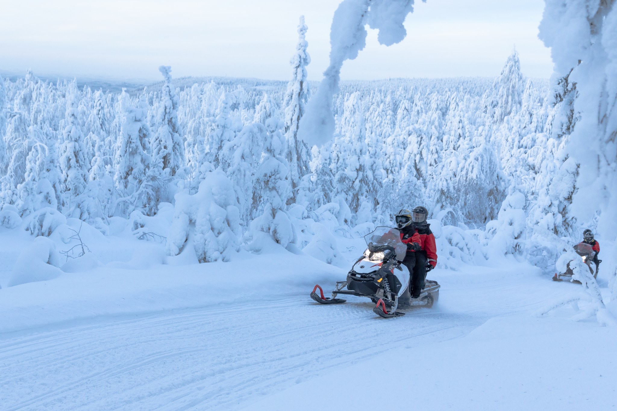04 Snowmobiling around the forests of Tahko 
